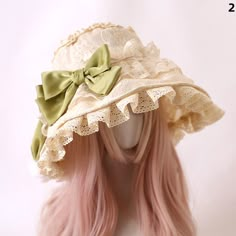 The price is for a hat only, others are not included.  The hat is beige. Color options are the colors of the bowknots on the hat. Cheap One Size Fits Most Kawaii Hats, Adjustable Kawaii Style Cheap Hats, Cottagecore Accessories Hats, Hats With Big Bows, Cheap Cute Adjustable Costume Hats, Fairy Core Hats, Cute Bucket Hats, Silly Clothes, Silly Hats