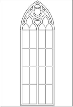 an architectural drawing of a gothic window