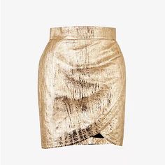 Zadig & Voltaire Elevate Your Wardrobe With This Stunning Nwt Gold Leather Crumple Leather Skirt From Zadig & Voltaire. The Faux Wrap Accent Adds A Touch Of Edgy Design To This Brillant Gold Metallic Leather, Making It Perfect For Any Occasion. Made Of High-Quality Leather That Ensures Durability. Zadig & Voltaire's Signature Material: Crumpled Leather Is A Must-Have On This Short And Stylish Wraparound Skirt. - 100% Goat Leather - Product Code: Rwsk00001_gold Parisian Brand, Ladig & Voltaire Pu Rock N Roll Aesthetic, Wraparound Skirt, Drape Panel, Leather Mini Skirt, Goat Leather, Leather Cleaning, Zadig And Voltaire, Leather Mini Skirts, Gold Leather