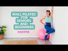 a woman standing next to a wall with the words wall plates for seniors and beginners