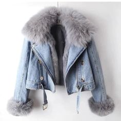 Get The Look Of The New Season With Our Faux Fur Collar Denim Jacket. This Unique Jacket Combines The The Added Warmth And Texture Of Velvety Faux Fur With A Vintage Denim Design. Featuring A Removable Faux Fur Collar And Inner Liner, You Can Easily Switch Up Your Look And Stay Warm In Style. This Jacket Is Perfect For Chilly Days And Is Sure To Make A Statement While Keeping You Toasty. Material: Polyester Material: Cotton/Denim Sleeve Length: Full Closure Type: Zipper Hooded: No Product Measurements: Xl 45.5" 20.5" 20.5" 130-145 Fur Lined Denim Jacket, Jacket With Fur Collar, Look Winter, Looks Jeans, Jacket With Fur, Elegant Blazers, Lined Denim Jacket, Cozy Coats