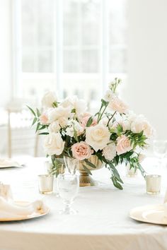 Shop for beautiful and affordable wedding flower arrangements on Amazon. Compote Centerpiece, Blush Centerpiece, Blush Wedding Flowers, Wedding Palette, White Wedding Flowers, Flower Centerpieces Wedding, Wedding Table Settings