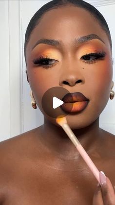 Liquid Eyeshadow Look, Sunset Eyeshadow Looks, Sunset Lipstick, Sunset Makeup Looks, Makeup Look For Wedding, Madebymitchell Blursh, Red Ombre Lips