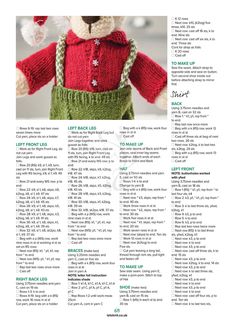 the knitting pattern for a teddy bear is shown