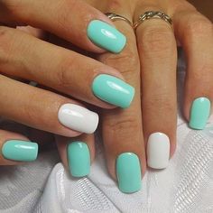 Teal Acrylic Nails, Nail Model, Mint Nails, Fab Nails, Teal Nails, Short Acrylic Nails Designs, Beach Nails