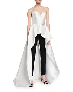 Skirt Overlay Pants, Jumpsuit Styles, Skirt Straight, Silk Romper, Jovani Dresses, High Low Skirt, Dress The Population, White Jumpsuit, Sleeveless Jumpsuits