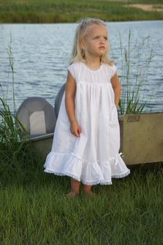 White Beach Dress with Lace Detail by PlaygroundPixie on Etsy Girls Beach Dress, White Beach Dress, Beach White Dress, Girls Dress Sewing Patterns, Heirloom Dresses, Beach Pics, Christening Dress, White Beach, Heirloom Sewing