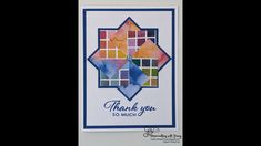 a thank you card with colorful squares and the words,'thank you so much '