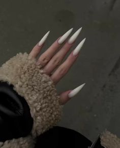 Long White Nails, Angel Nails, Long Stiletto Nails, Sharp Nails, Gothic Nails, Claw Nails, Goth Nails, Grunge Nails