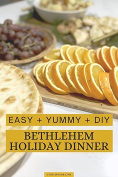 an easy and yummy diy bethlemem holiday dinner with orange slices on the side