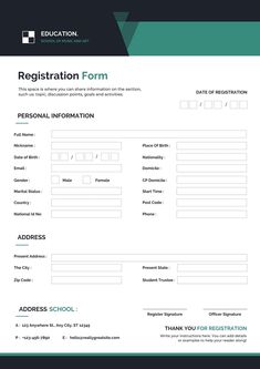 the registration form is shown in green and black