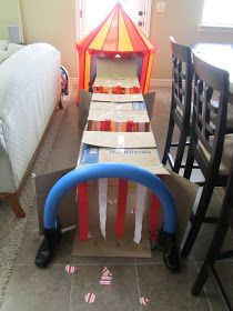 the table is made out of cardboard boxes