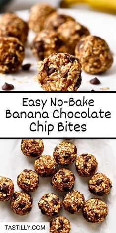 easy no - bake banana chocolate chip bites