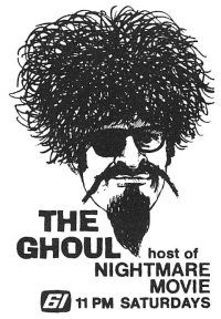 the ghoul concert poster with an image of a man's head and glasses