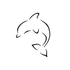 a dolphin's head is shown in black and white