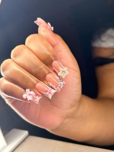 @bodiedbybella on ig Aviation Nails, Cutesy Nails, Graduation Nails, Pretty Accessories, Duck Nails, Colored Acrylic Nails, Pretty Gel Nails, Nail Idea, Unique Acrylic Nails