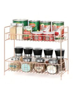 an organized spice rack with spices and seasonings