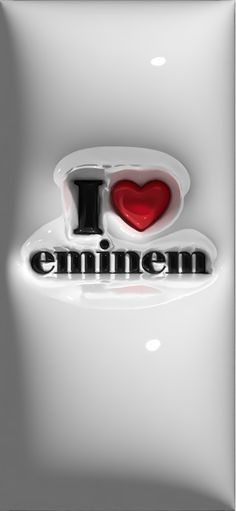 the word i love emmen is written in black and white with a red heart