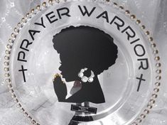 Charger Plate Praying Woman or Man Home Decor/Ready to Ship.  Purchased charger plate was embellished with vinyl praying woman or man silhouette and vinyl lettering.  Crosses and/or bling have been added as needed.  The charger plates are offered in a variety of finishes such as gloss white, sparkle gold, leather, silver, bronze and clear.  The women are now offered with polished nails!  Most of the bling earring decoration is clear.  However, the scalloped edge gold plate features a brown silhouette with colored earrings.  See photos for details.  These lovely charger plates provide a reminder to pray and also can serve as a silent witness of your faith to others.  My hope is that each recipient will be happy to add this decoration to their decor. Likewise, they would look lovely displaye Diva Charger Plates, Vinyl Charger Plates Ideas, Name On Charger Plate, Charger Plate Crafts Cricut Vinyl, Christmas Charger Plates With Vinyl, Charger Plates Decor, Charger Plate Crafts, Tea Crafts, Men Home Decor