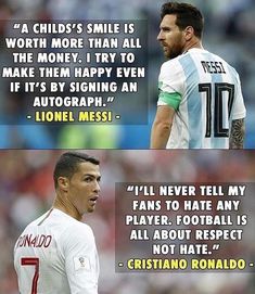 two soccer players with one saying that they are not happy about each other and the other saying