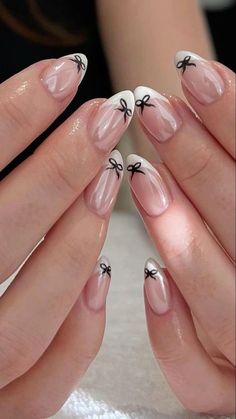 Elegant Prom Nails, Nails For Prom, Almond Acrylic Nails Designs, Bow Nail Designs, Oval Nails Designs, Bow Nails, Bow Nail, Colourful Nails, Girly Acrylic