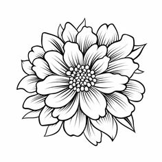 a black and white flower on a white background