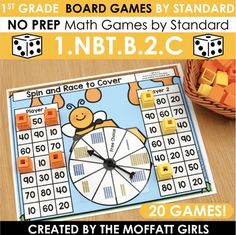 a board game with numbers and dices on it