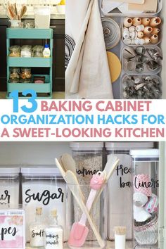 the kitchen cabinet organization hacks for a sweet looking kitchen