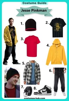 Jesse Pinkman Halloween, Jessie Pinkman Halloween Costume, Jessie Pinkman Costume, Jessy Pinkman Style, Halloween Cosplay Ideas Men, Jesse Pinkman Outfit Inspired, Jessie Pink Man, Jesse Breaking Bad Costume, Jesse Pinkman Halloween Costume