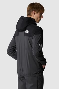 The North Face Light Grey Mens Mountain Athletics Wind Hooded Track Jacket