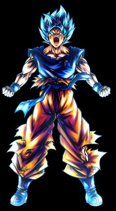 an image of gohan from dragon ball zoros on a black background with his arms out