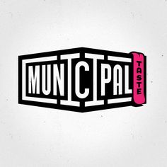 the logo for munccapal is shown in black and pink on a white background