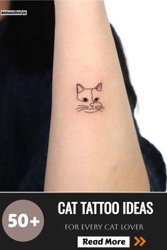 Charming minimalist cat outline tattoo for a sleek and clean look. Unique Cat Tattoo, Cat Paw Print Tattoo, Cat Eye Tattoos, Minimalist Cat Tattoo, Cat Outline Tattoo, Lucky Cat Tattoo, Cat Tattoo Ideas, Cute Cat Tattoo