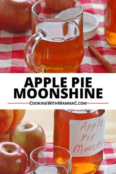 Apple Pie Moonshine recipe by Cooking with Mamma C. Mug of apple pie moonshine and a mason jar of moonshine. I Love Food