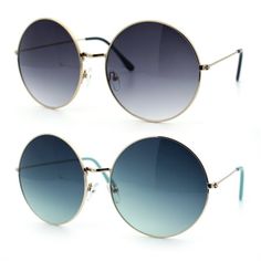 Unisex 70s hippie lennon oversize large round gradient lens groovy sunglasses. (j2305) Size: one size.  Color: Blue.  Age Group: adult. Groovy Sunglasses, Circle Lens, Circle Sunglasses, Circle Lenses, 70s Hippie, Round Circle, Date Outfits, Cloth Bags, Sunglasses Accessories