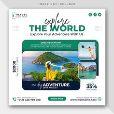 an advertisement for the travel company, explore the world and explore your adventure with us