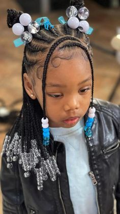 Cute Easy Braided Hairstyles For Black Toddler Girl, Hairstyles For Kids Back To School, Girl Braids Hairstyles Black Little Easy Natural Hair, Braids On Little Black Girls, Little Black Toddler Girl Braided Hairstyles, Little White Girl Braid Styles Ponytail, Hairstyles For Little Black Girls Kids Easy Braids, Kid Braid Ponytail Styles, Braided Hairstyles For Little Black Girls With Beads