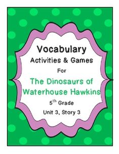 a green and pink book cover with the words,'vocabular activities & games for