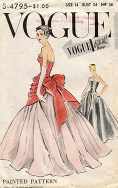 an old fashion magazine cover with a woman in a dress