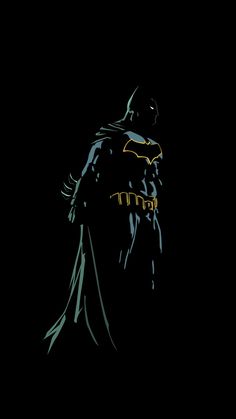 the dark knight in batman's costume is lit up with yellow and blue lights