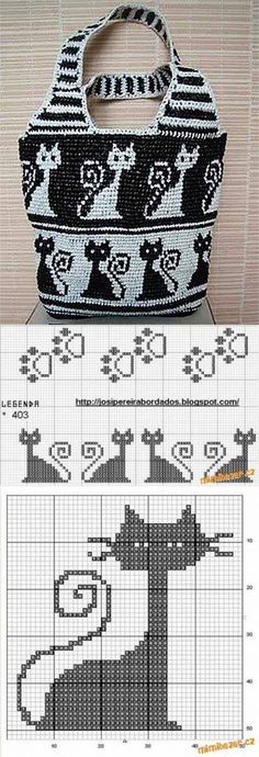 the bag is made out of black and white knitted material with an image of a giraffe on it