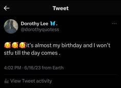 the tweet is being used to send messages for someone's birthday party