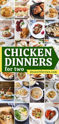 Want more main dishes when cooking for two? Check out this roundup of winner winner chicken dinners! From pasta dishes to salads to soups and more, these are chicken recipes for two with few ingredients! Chicken Dinners For 2, Salads For Two, Dinners For Two Chicken, Cooking For 2 Recipes Main Dishes, 2 Person Dinner Recipes, Chicken Recipe For Two, Winter Chicken Recipes, Chicken Recopes