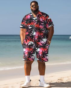 This Hawaiian Shirt Shorts Set is suitable for all kinds of casual occasions, such as vacations, beach parties, summer picnics and so on. You can pair it with a pair of sandals or sneakers for a trendy look. Whether you are on vacation or in daily life, this set will bring you a comfortable and stylish wearing experience. Casual suit: Casual men's short-sleeved shirt suit focuses more on comfort and leisure. It usually consists of a light, short-sleeved shirt worn with jeans or slacks. This set is suitable for everyday casual events, parties or vacations.Sports Suit: Sports men's short sleeve shirt suit suitable for sports or outdoor activities. It is usually made of moisture-wicking and breathable fabric, providing a comfortable wearing experience. This set is suitable for fitness, runnin Types Of Suits, Dog Suit, Summer Picnics, Suit Casual, Gradient Print, Beach Parties, Coconut Tree, Mens Short Sleeve Shirt, Casual Suit