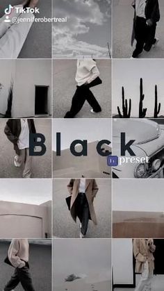 a collage of black and white photos with the word black in front of them