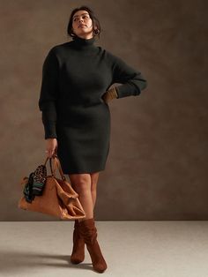 Turtleneck Sweater Dress in Responsible Wool | Banana Republic Sheath Dresses Work, Black Turtleneck Sweater Dress, Merino Wool Dress, Mock Wrap Dress, Wool Turtleneck Sweater, Green Shirt Dress, Long Sleeve Fitted Dress, Sweater Maxi Dress, Blue Print Dress