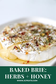 Baked Brie with Herbs and Honey Baked Brie Honey, Yummy Appetizers Parties, Dried Rosemary, Wheat Thins, Dried Thyme