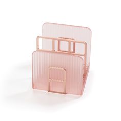 two pink plastic objects sitting on top of each other