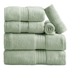 towels are stacked on top of each other