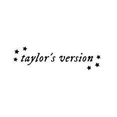 taylor's version logo in black and white with stars on the bottom right corner